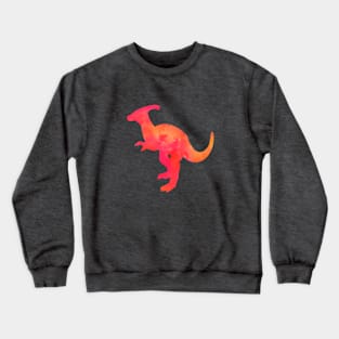 watercolor parasaurolophus dinosaur - red and orange Crewneck Sweatshirt